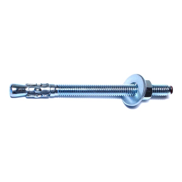 Midwest Fastener Wedge Anchor, 3/8" Dia., 5" L, Steel Zinc Plated, 25 PK 06736 - main